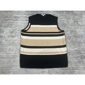 Roz &‎ Ali Sweater Vest Womens XL Multicolor Striped SLeeveless Rayon Blend